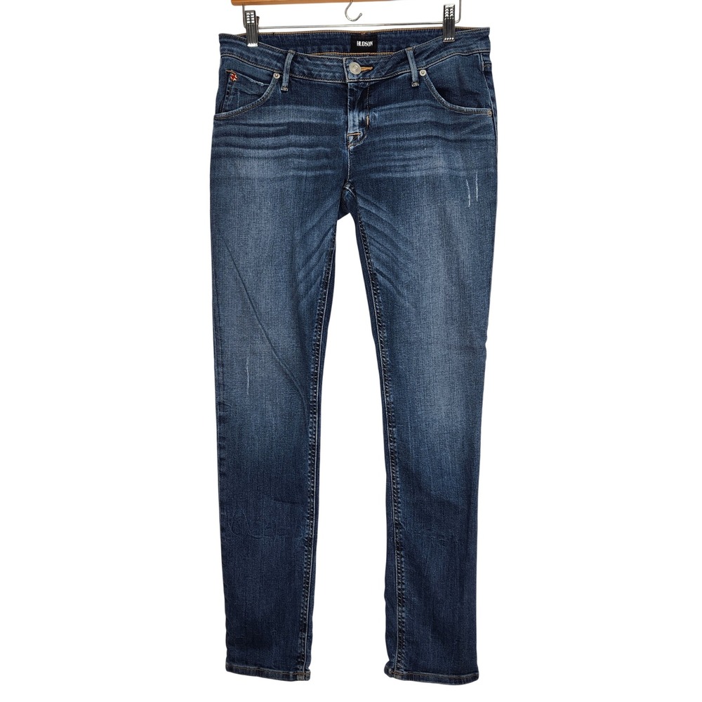 Hudson Jeans Jax Boyfriend Skinny Blue Wash Denim Women's Size 28 Flap Pocket‎